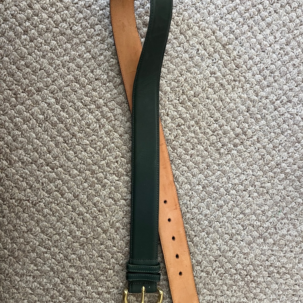 Vintage Coach Belt Green Leather Large - Picture 2 of 3